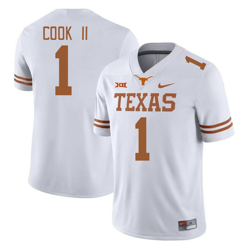 Men #1 Johntay Cook II Texas Longhorns College Football Jerseys Stitched-White